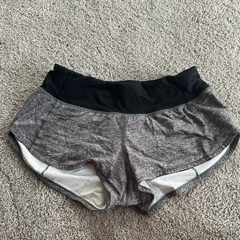Women's Gray and Black lululemon Speed Ups Shorts